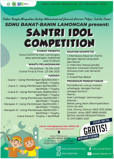 Santri Idol Competition 2021 Se-Kabupaten Lamongan
